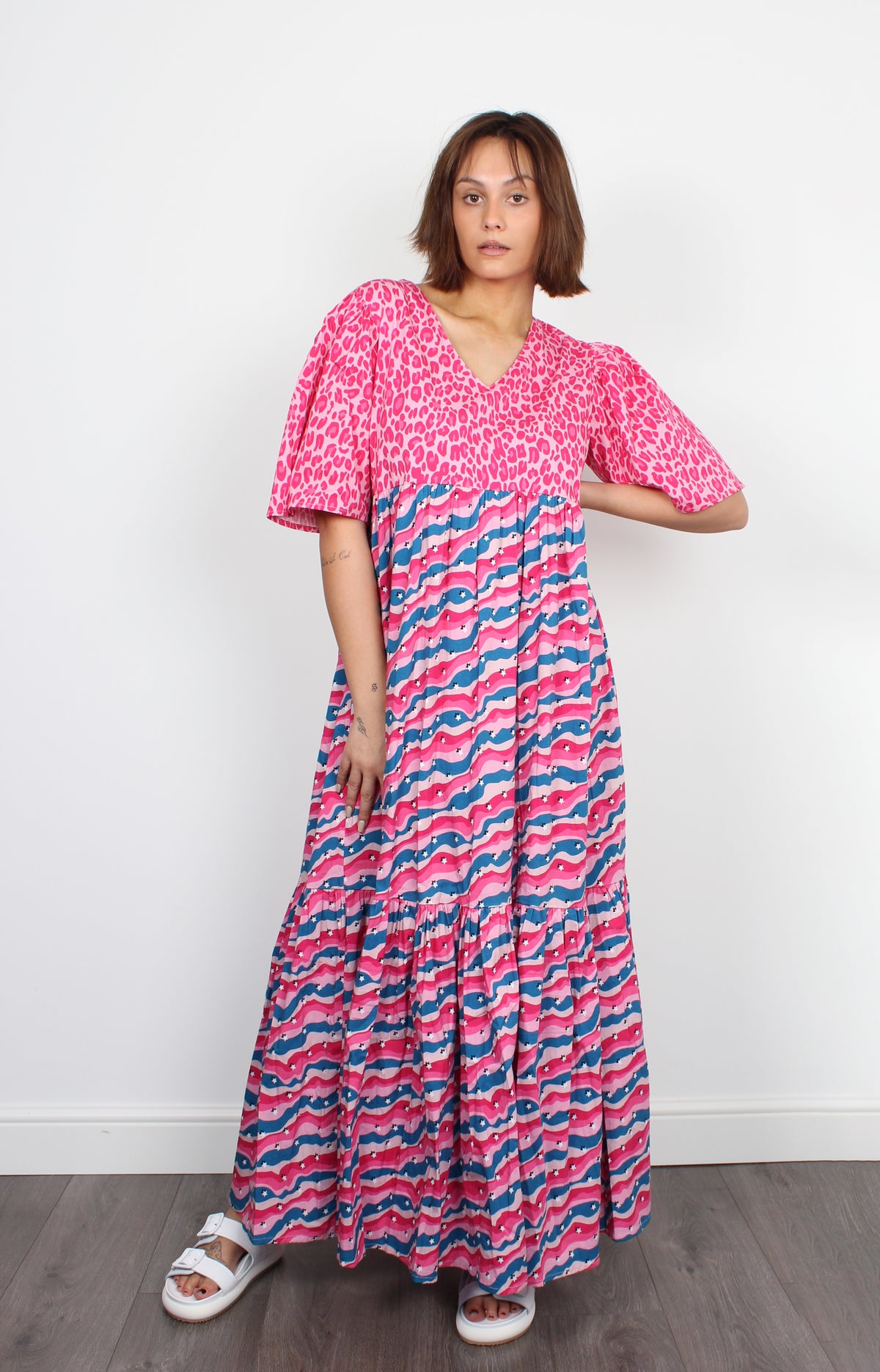 Primrose Park London Pamela Leo and Squiggle print dress