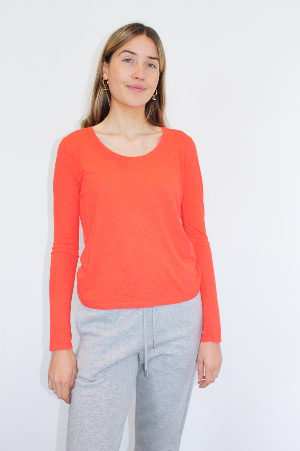 AV JAC49 Long Sleeve Tee in Vintage Orange