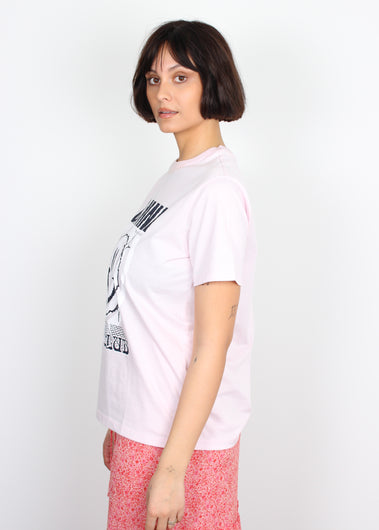 GANNI T3139 Smiley T-shirt in Light Lilac