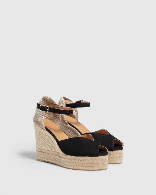 CASTANER Bianca Strap Espadrille in Black