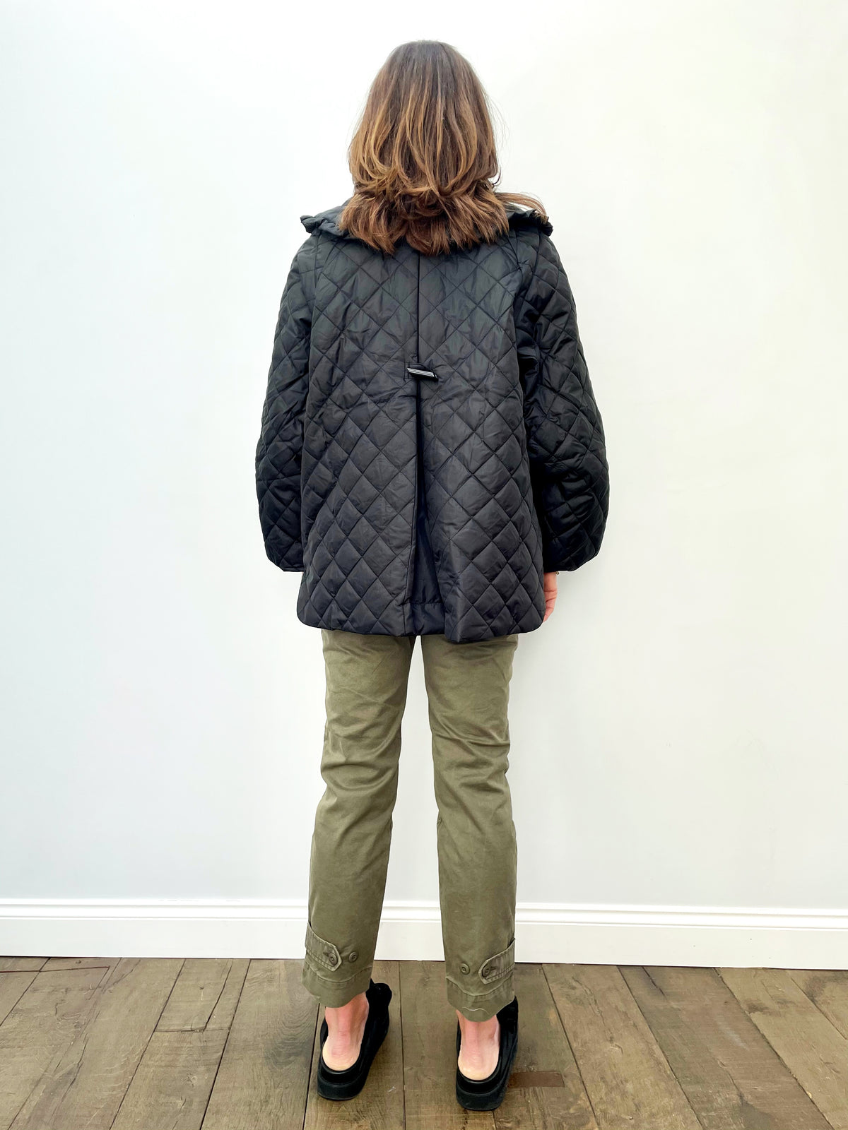 GANNI F5812 Recycled Ripstop Quilt Coat in Black