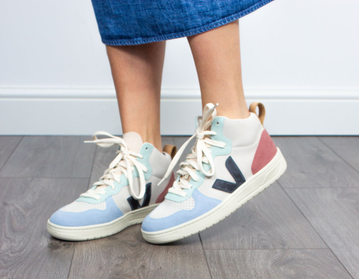 Veja V-15 multicoloured suede trainers