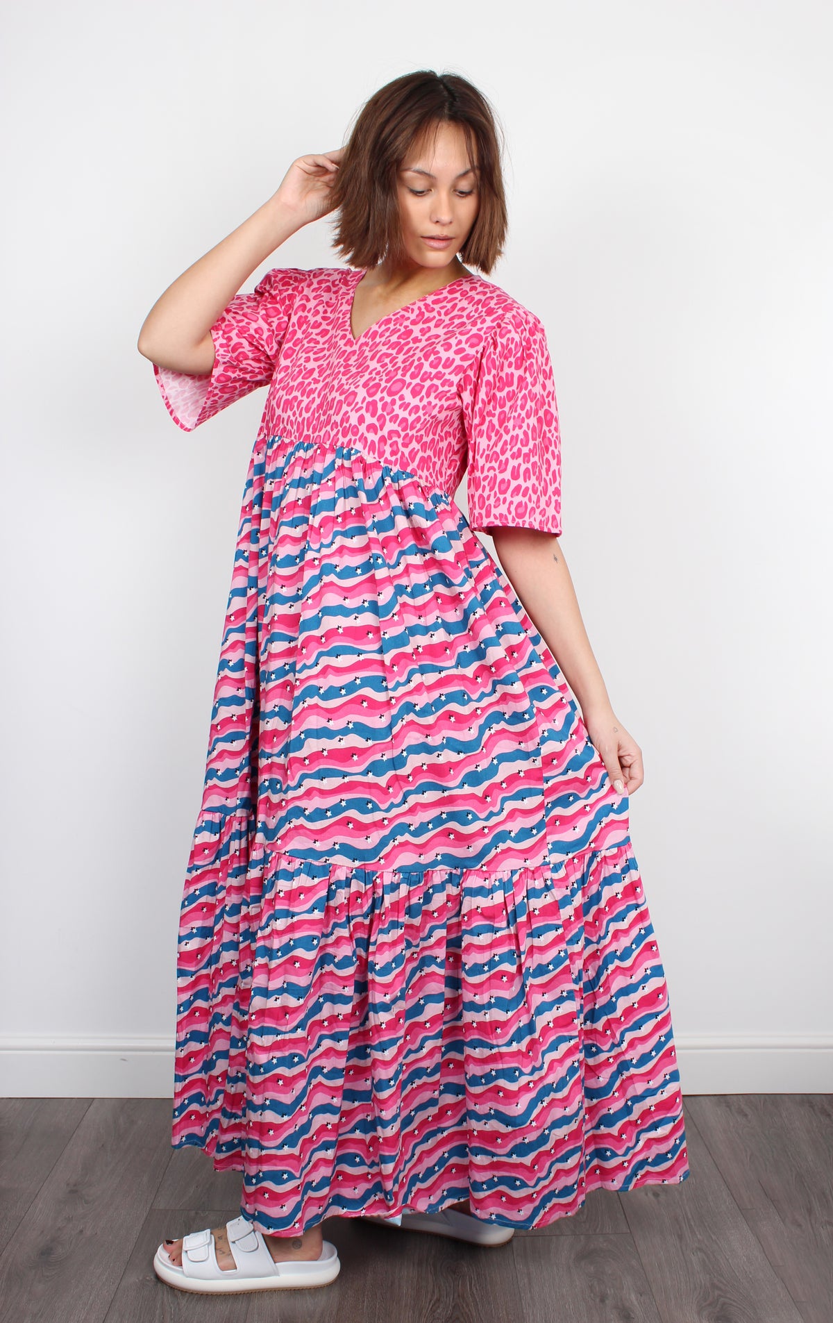 Primrose Park London Pamela Leo and Squiggle print dress