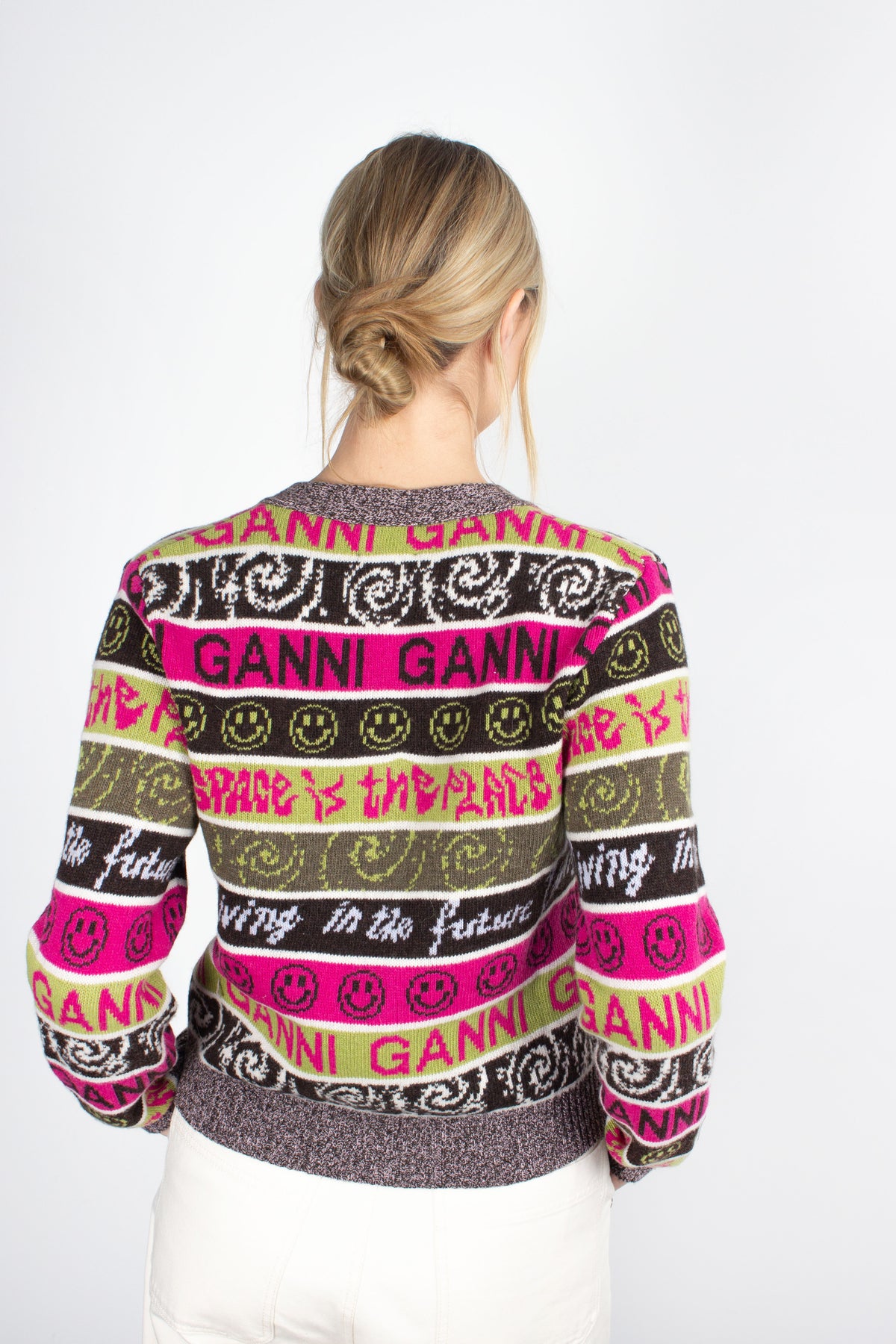 GANNI Wool Mix Cardigan in Multicolour