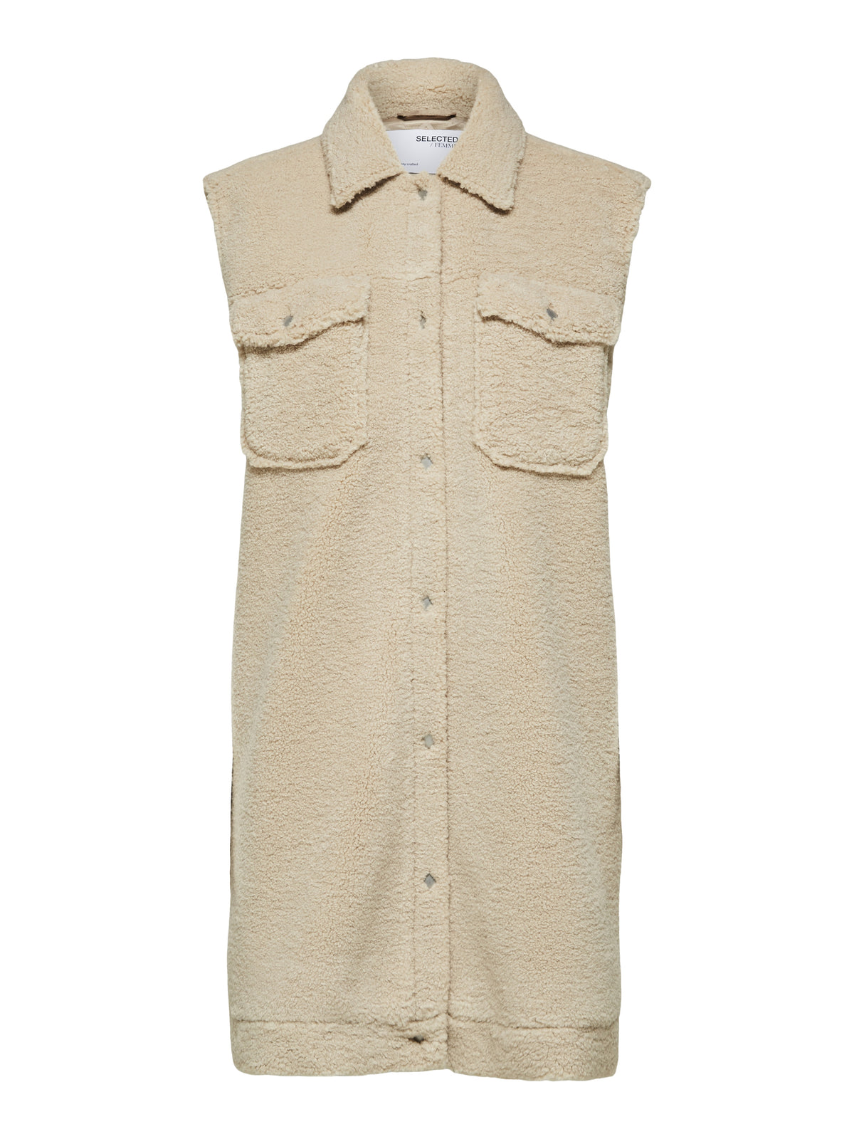 SLF Jany Long Teddy Vest in Sandshell