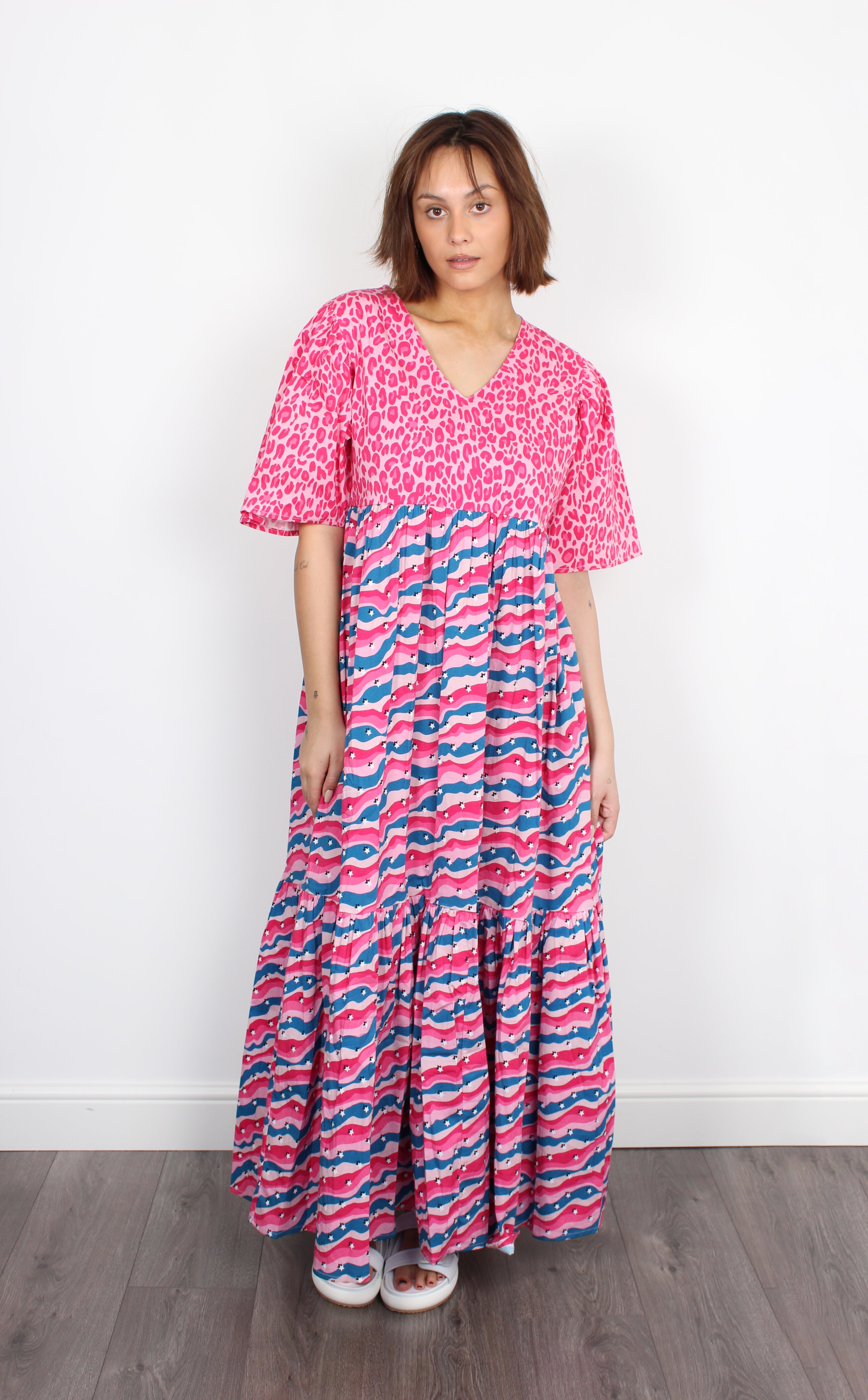 Primrose Park London Pamela Leo and Squiggle print dress