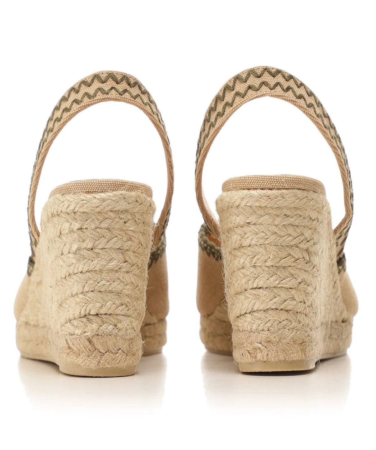 CASTANER Billie Sling Back Wedge in Beige