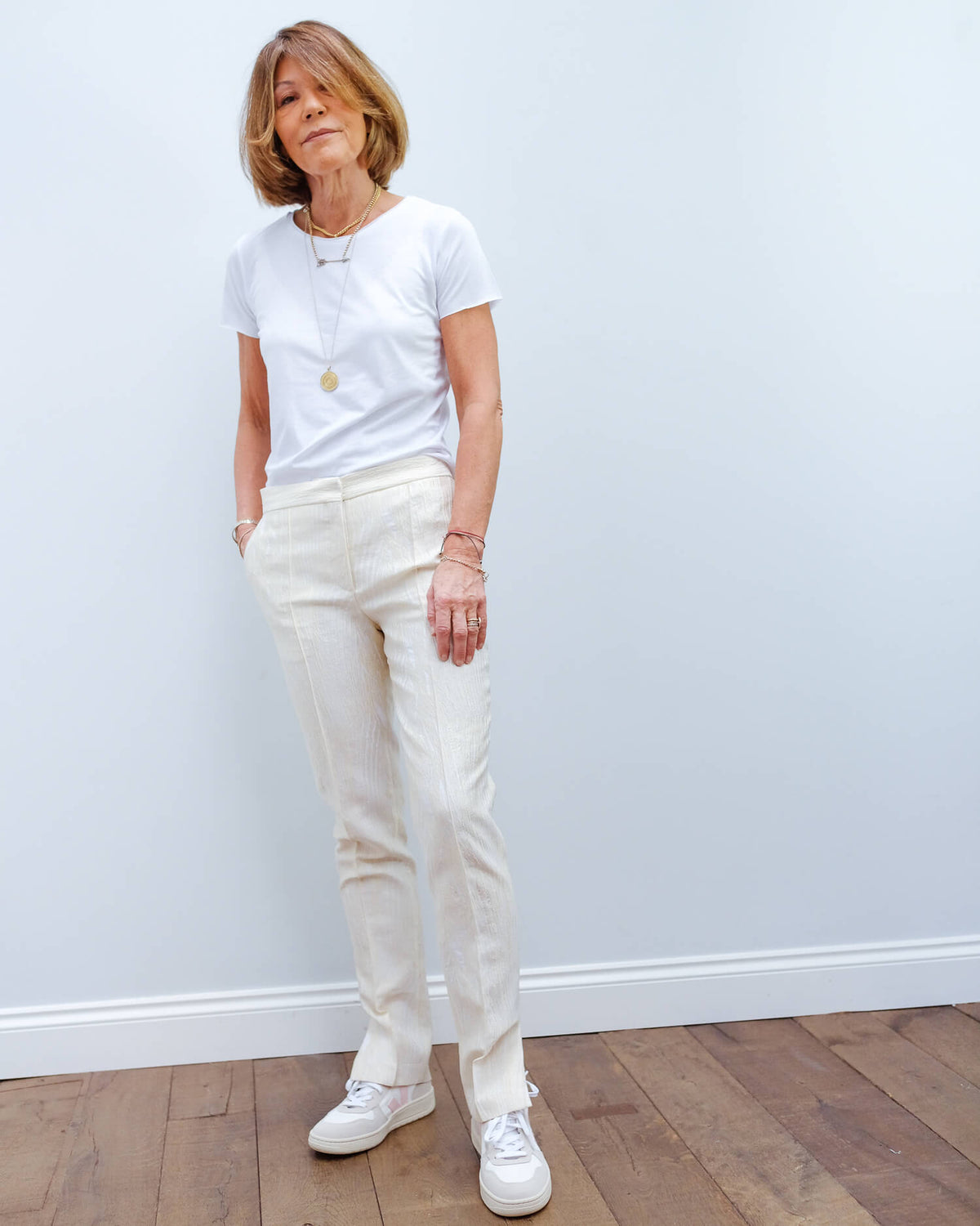 BMB Lingaard trousers in egg white