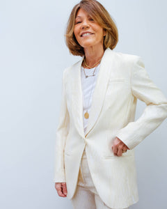 You added <b><u>BMB Fraser blazer in egg white</u></b> to your cart.