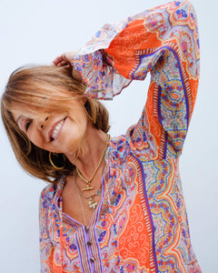 You added <b><u>HB 2654 Flounce sleeve top in orange</u></b> to your cart.