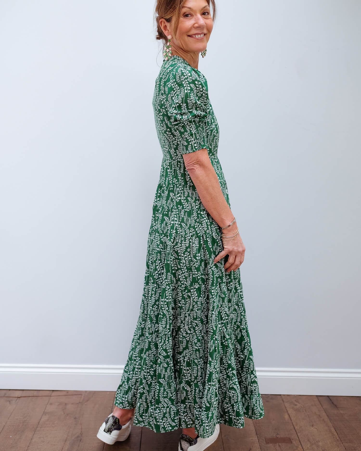 RIXO Kristen dress in tree roots green