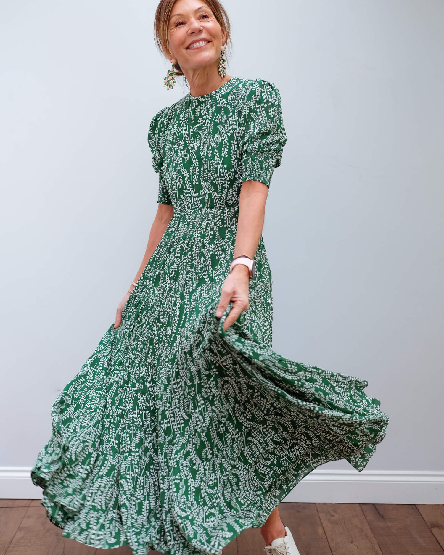 RIXO Kristen dress in tree roots green