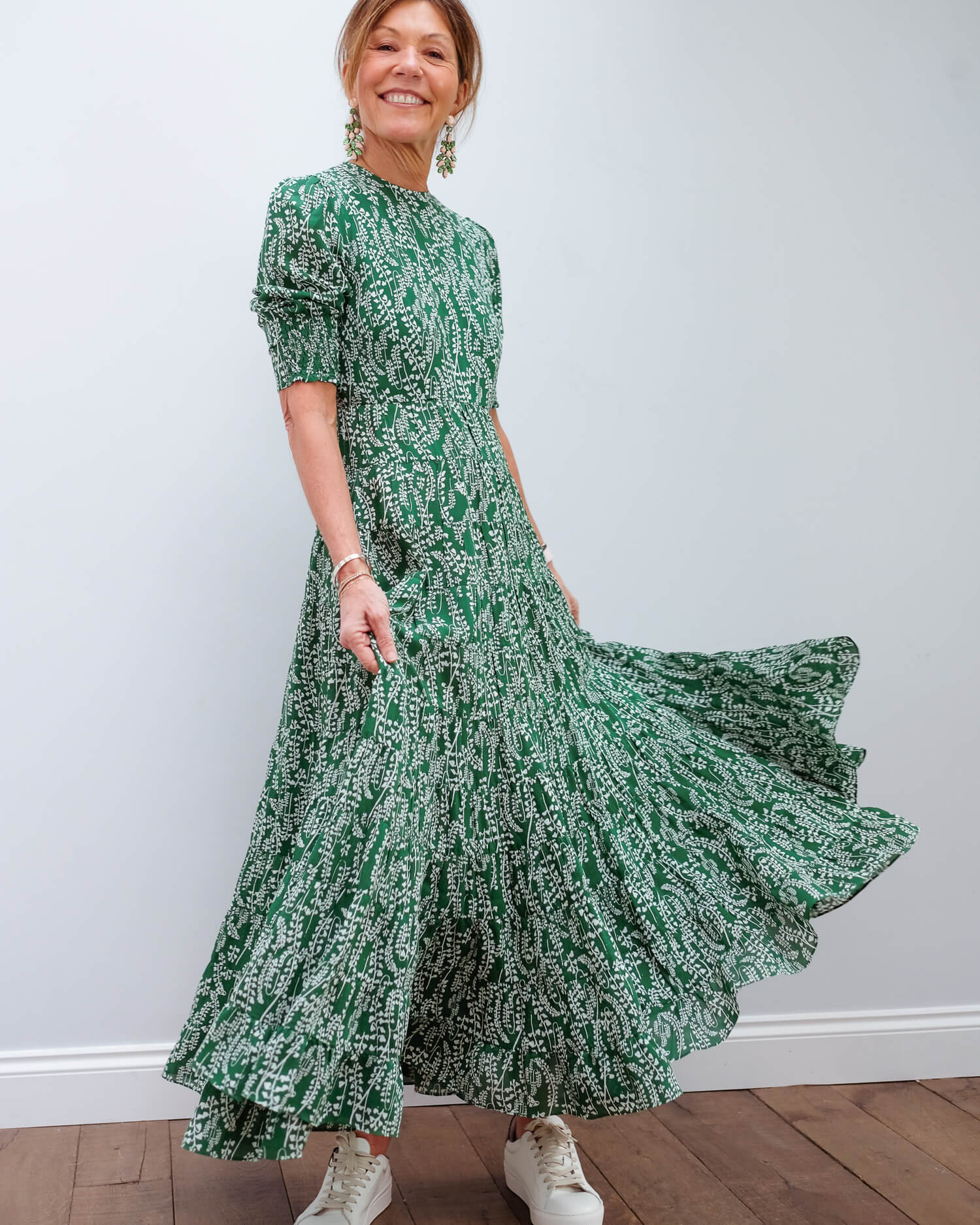 RIXO Kristen dress in tree roots green