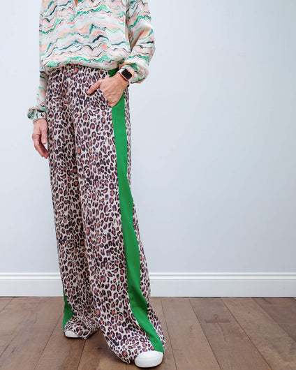 PP Kylie trousers in leopard 04/green stripe