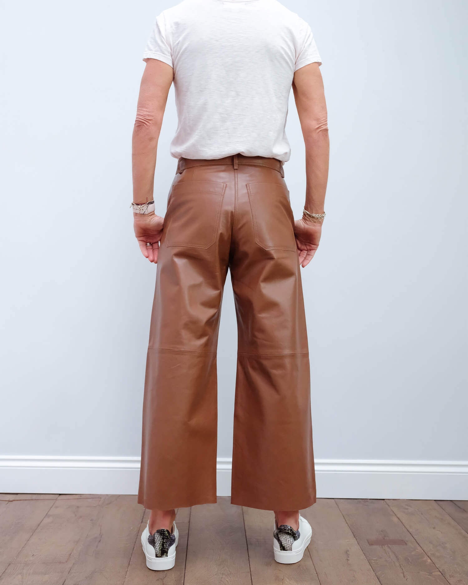 MM Atalia leather trouser in brown