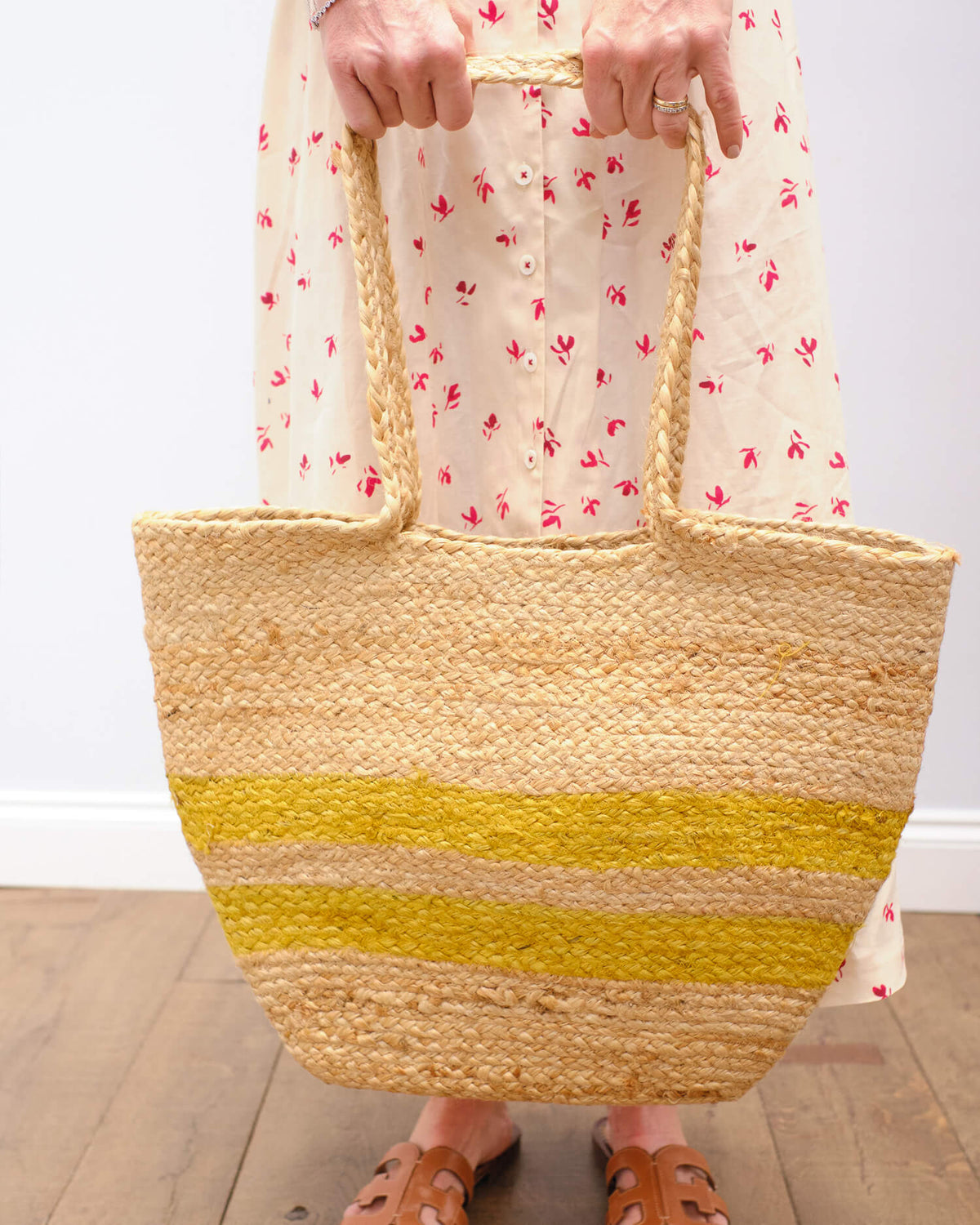 H Basket bag in yellow