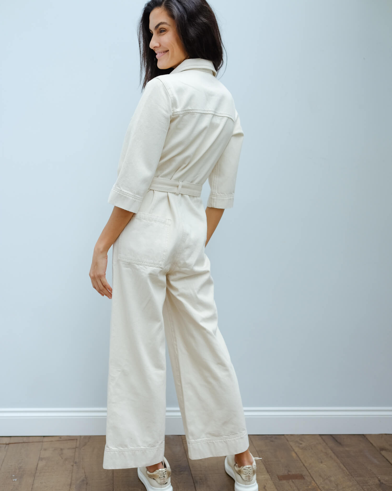 SLF Helena white denim jumpsuit