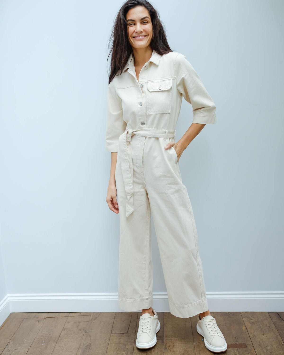 SLF Helena white denim jumpsuit