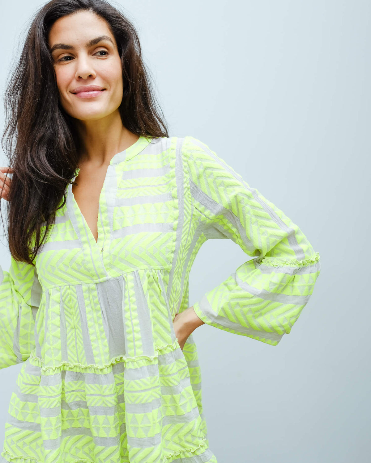 D 194 Short Ella dress in lime