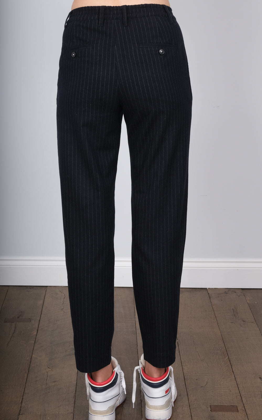 BR Villa pinstripe trousers in navy