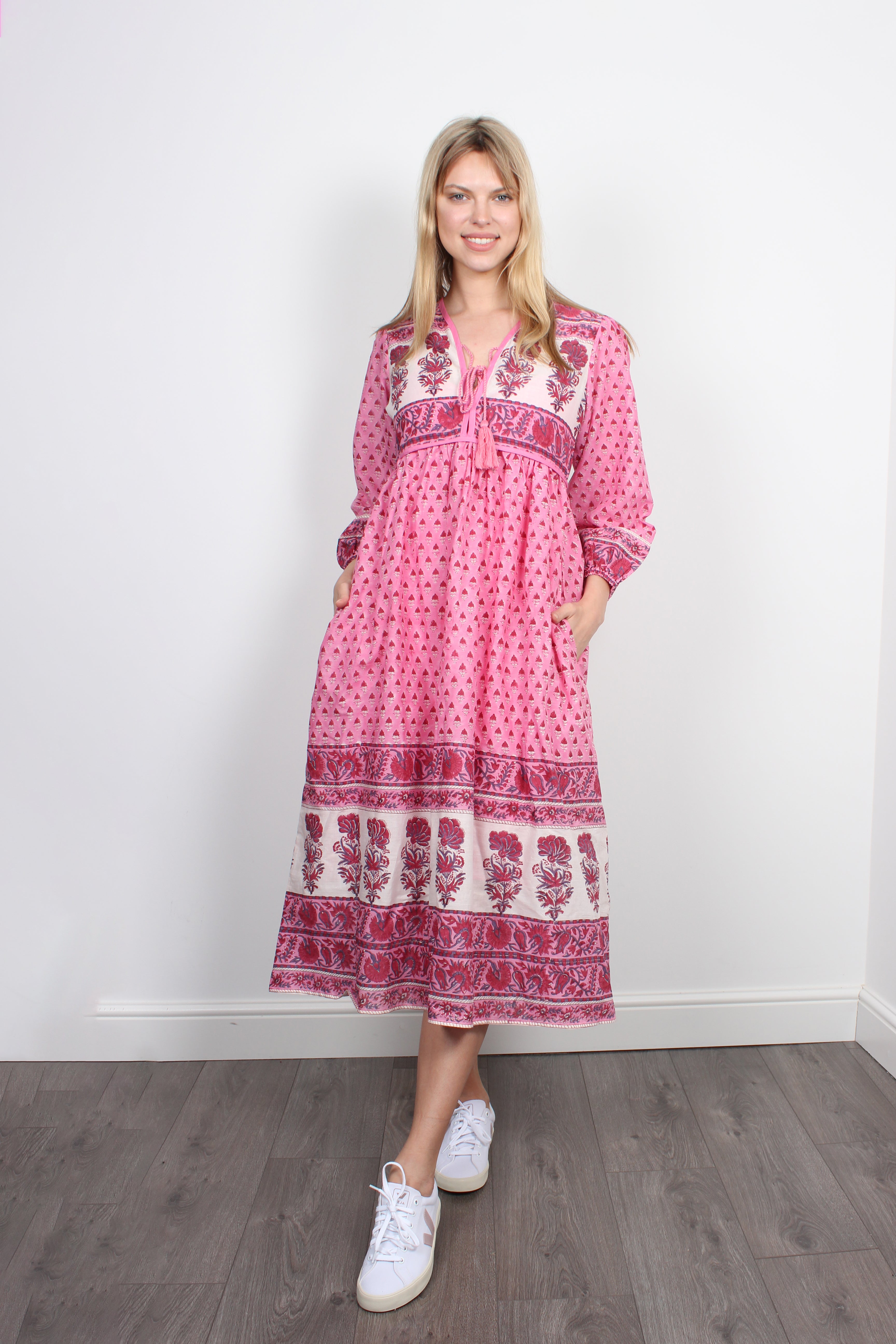 Dilli Grey Jackie rani pink cotton dress