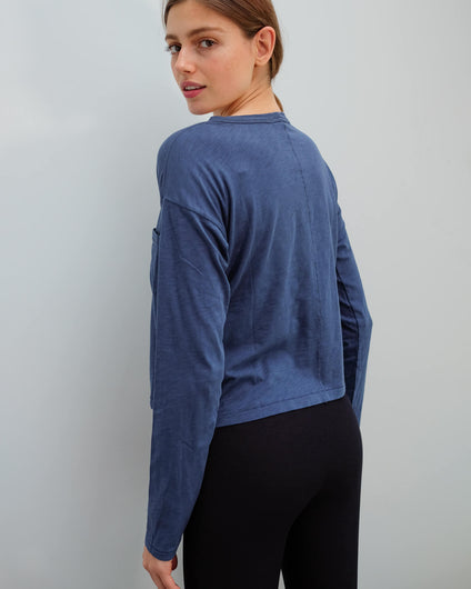 R&B The cropped longsleeve in blue