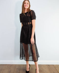 You added <b><u>SP Sequin mesh puff sleeve midi dress in black</u></b> to your cart.