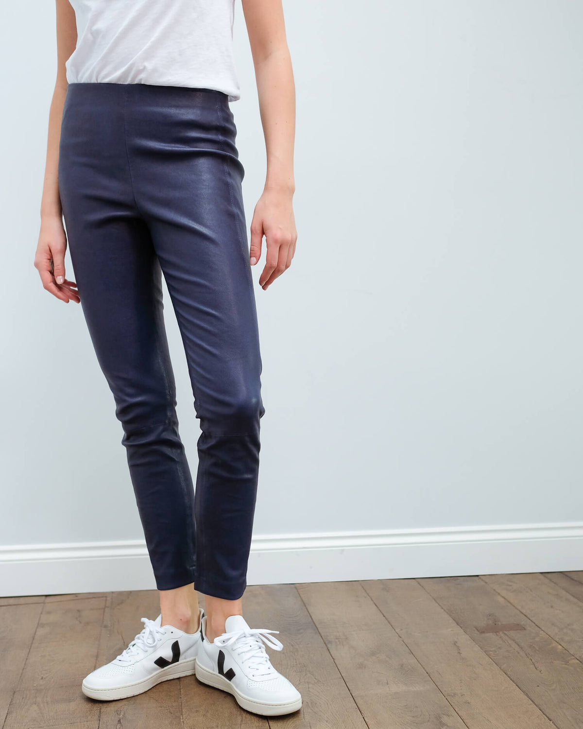 R&B Simone leather pant in royal blue