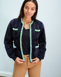 You added <b><u>EA Wiri Knit Pearls Cardi in Royal Navy</u></b> to your cart.