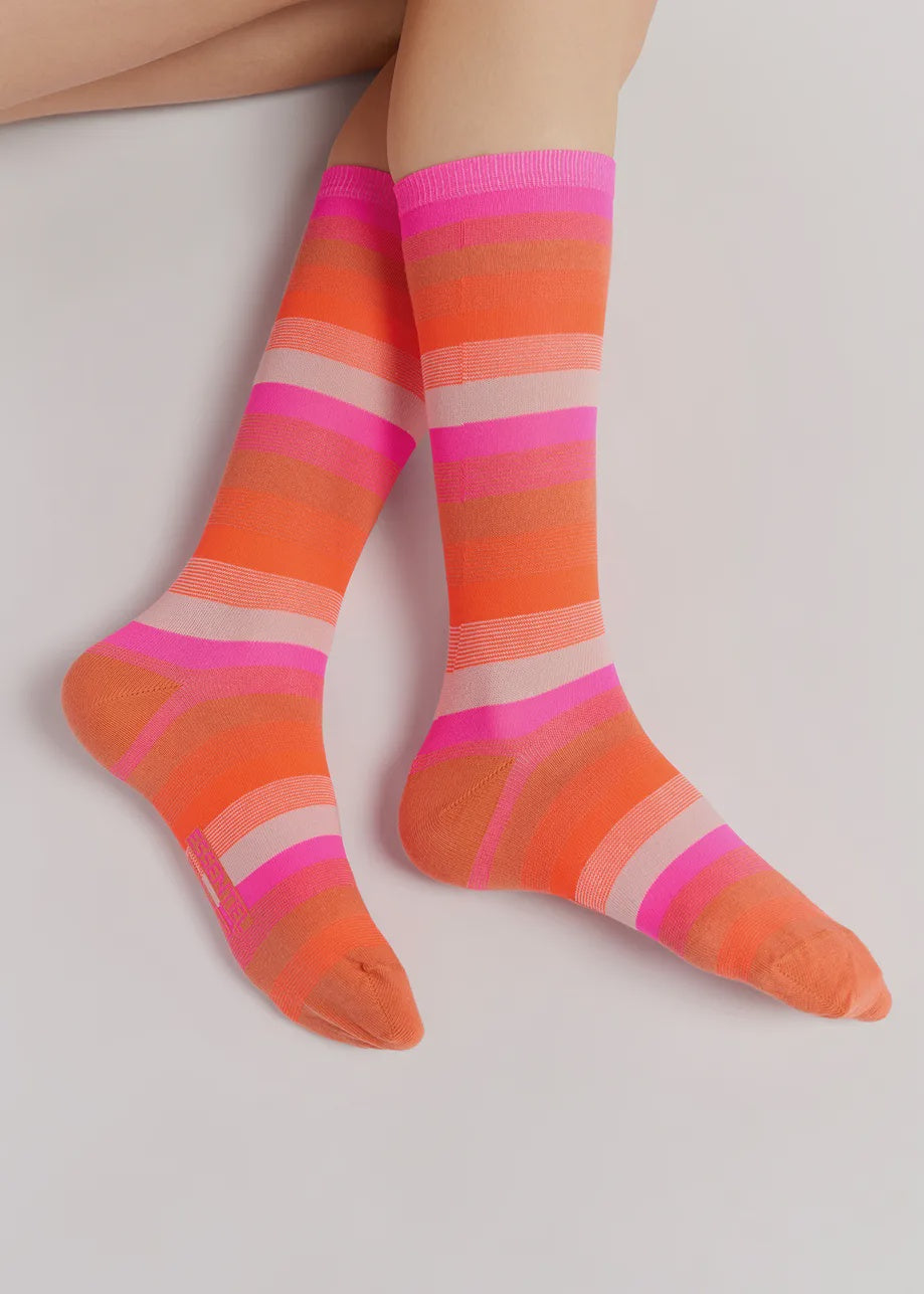 EA Flogo Striped Socks in Wild Strawberry