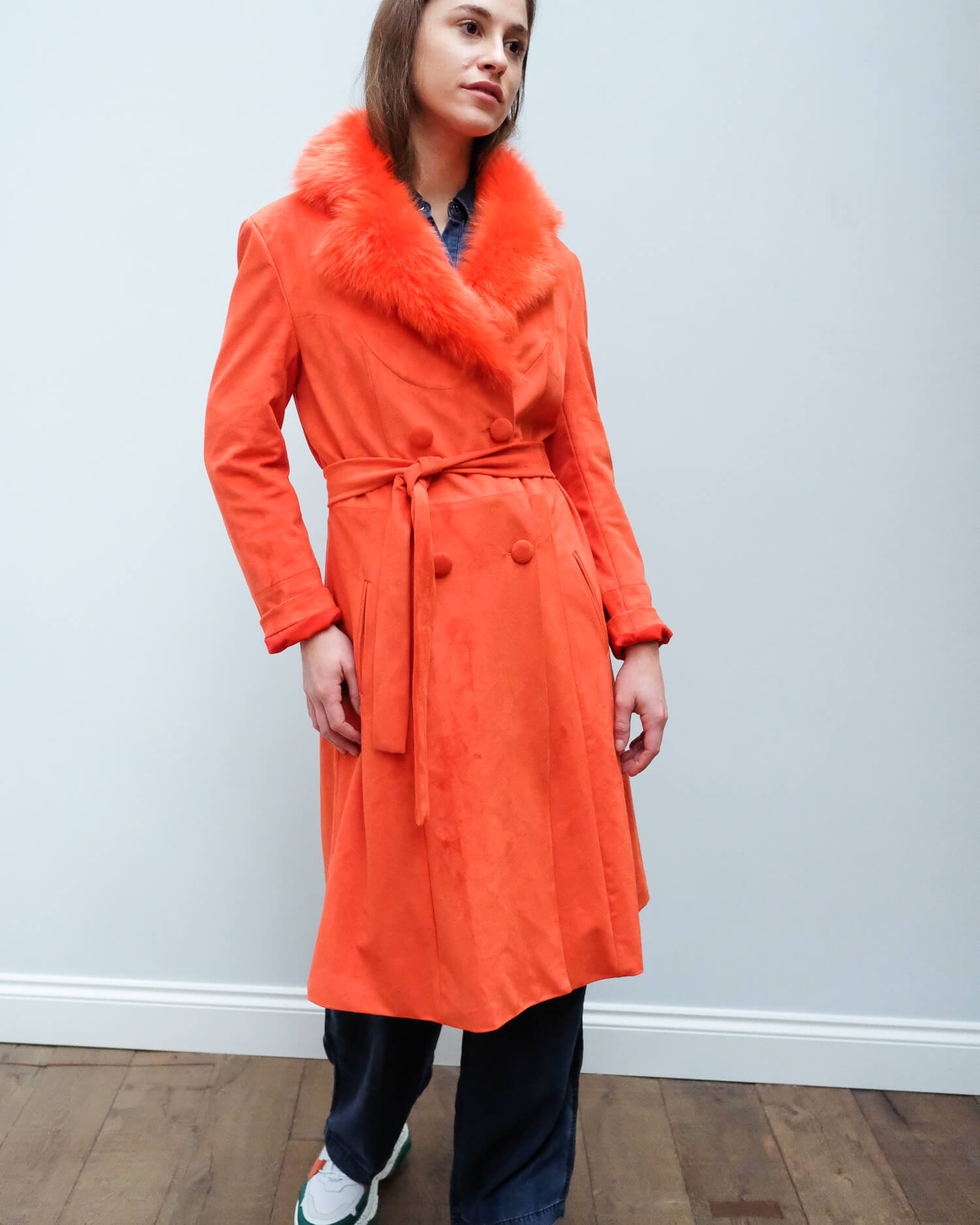 CHS Carrie coat in spicy orange