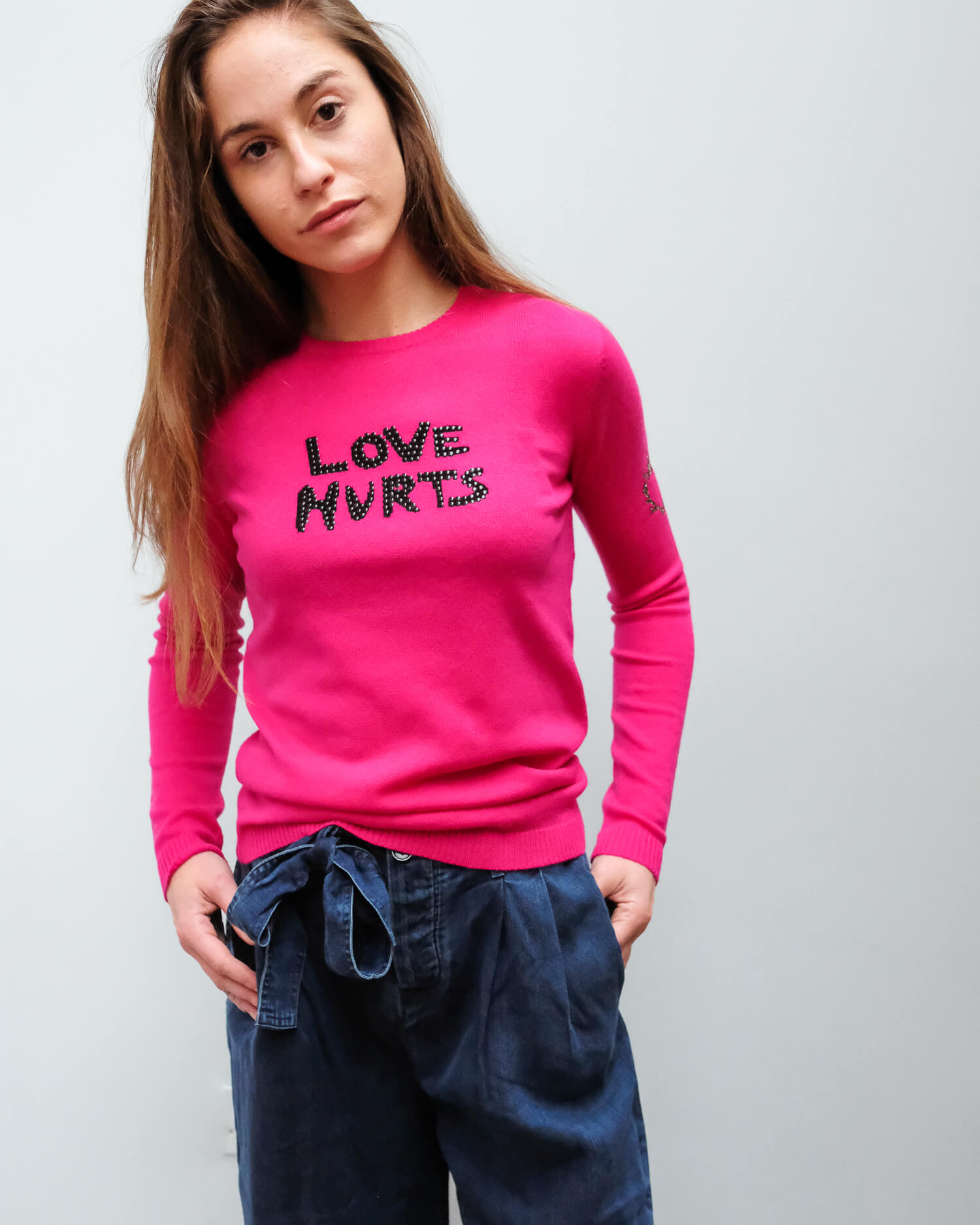 BF Love Hurts knit in fuchsia