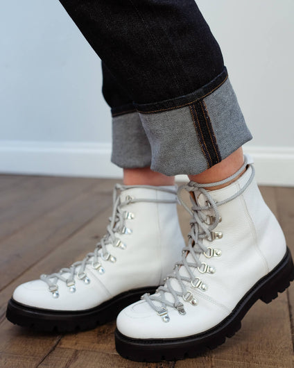 Grenson Nanette ski boot in white softie