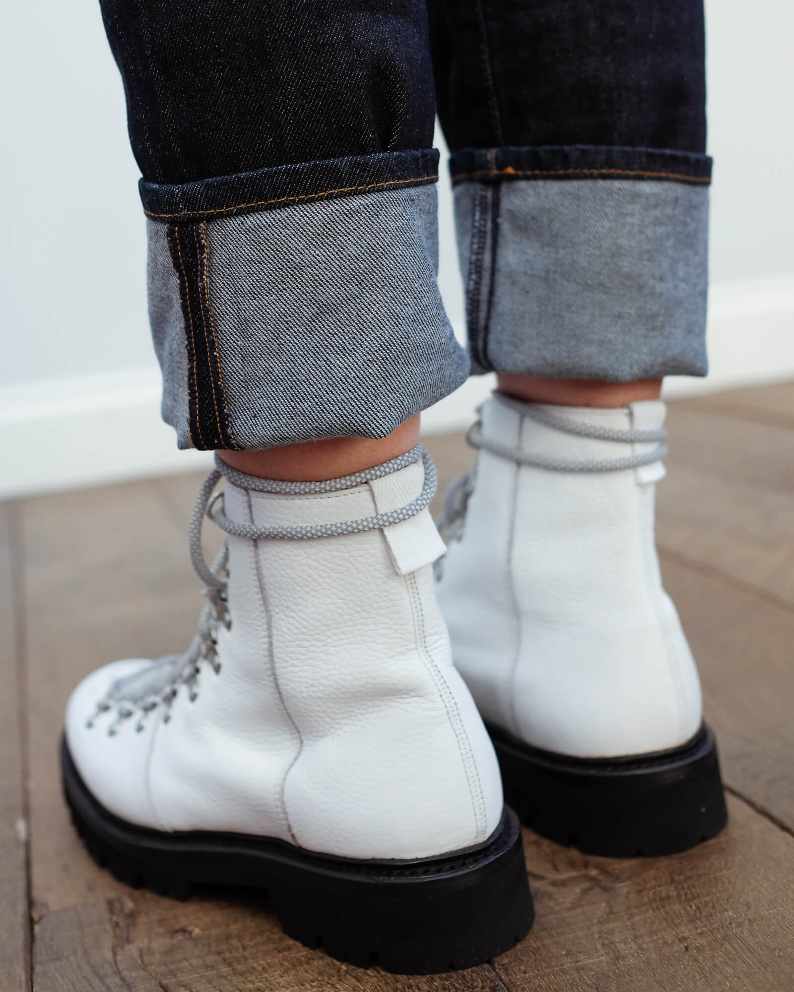 Grenson Nanette ski boot in white softie