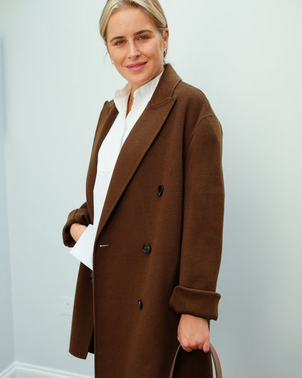 JOSEPH Clavel double face cashmere coat in moss