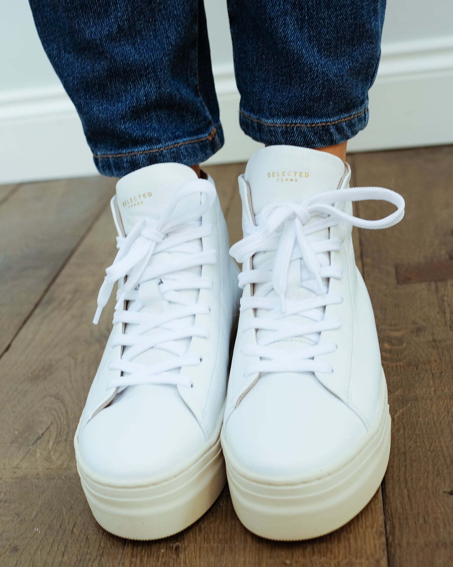 SLF Hailey hightop trainer in white