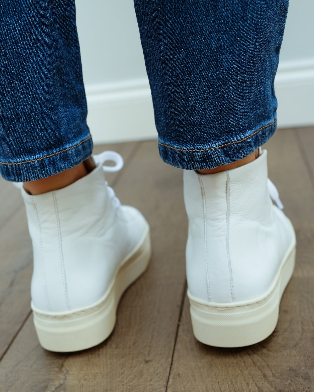 SLF Hailey hightop trainer in white