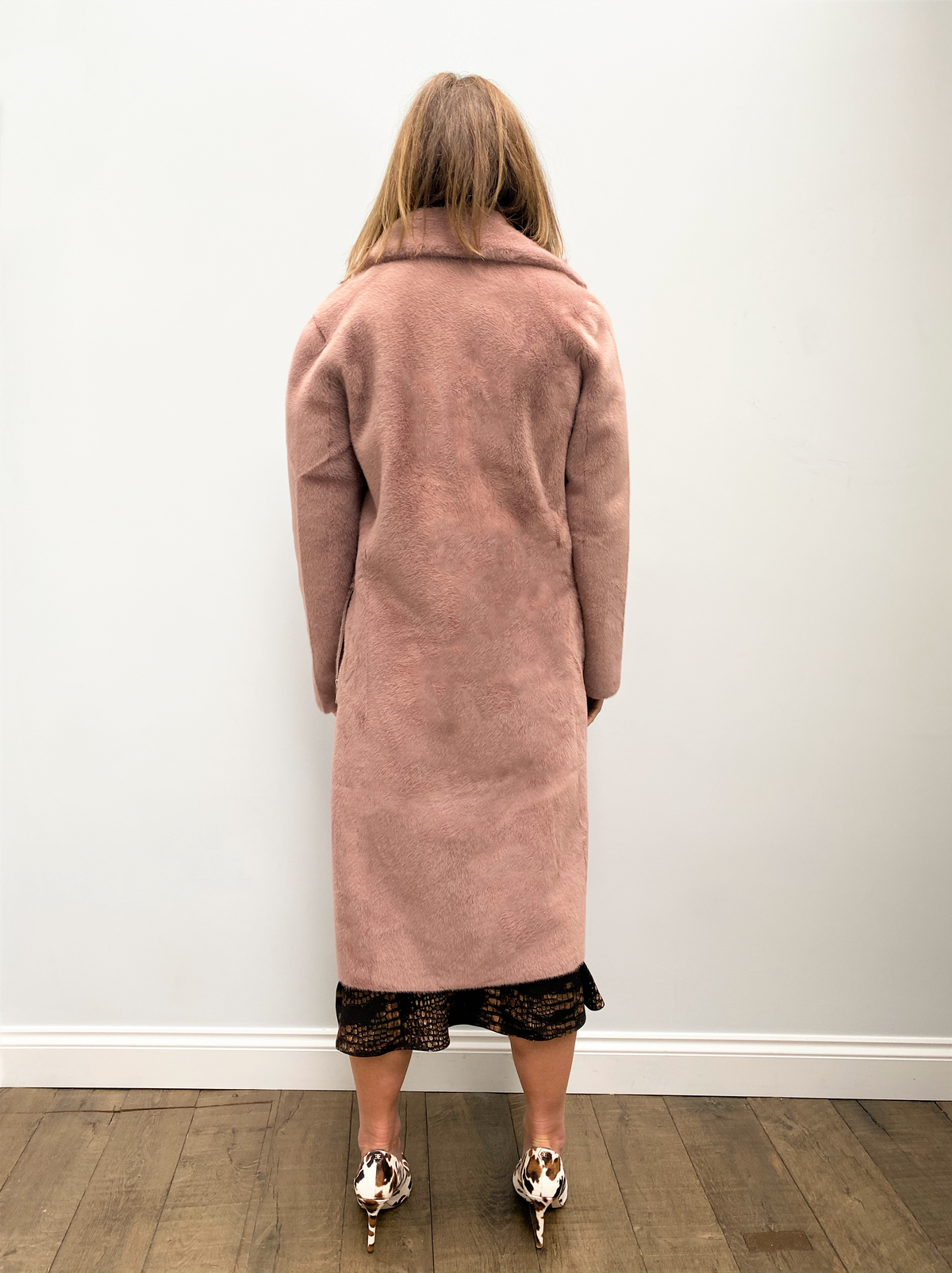 R&P Pita reversible long coat in misty rose