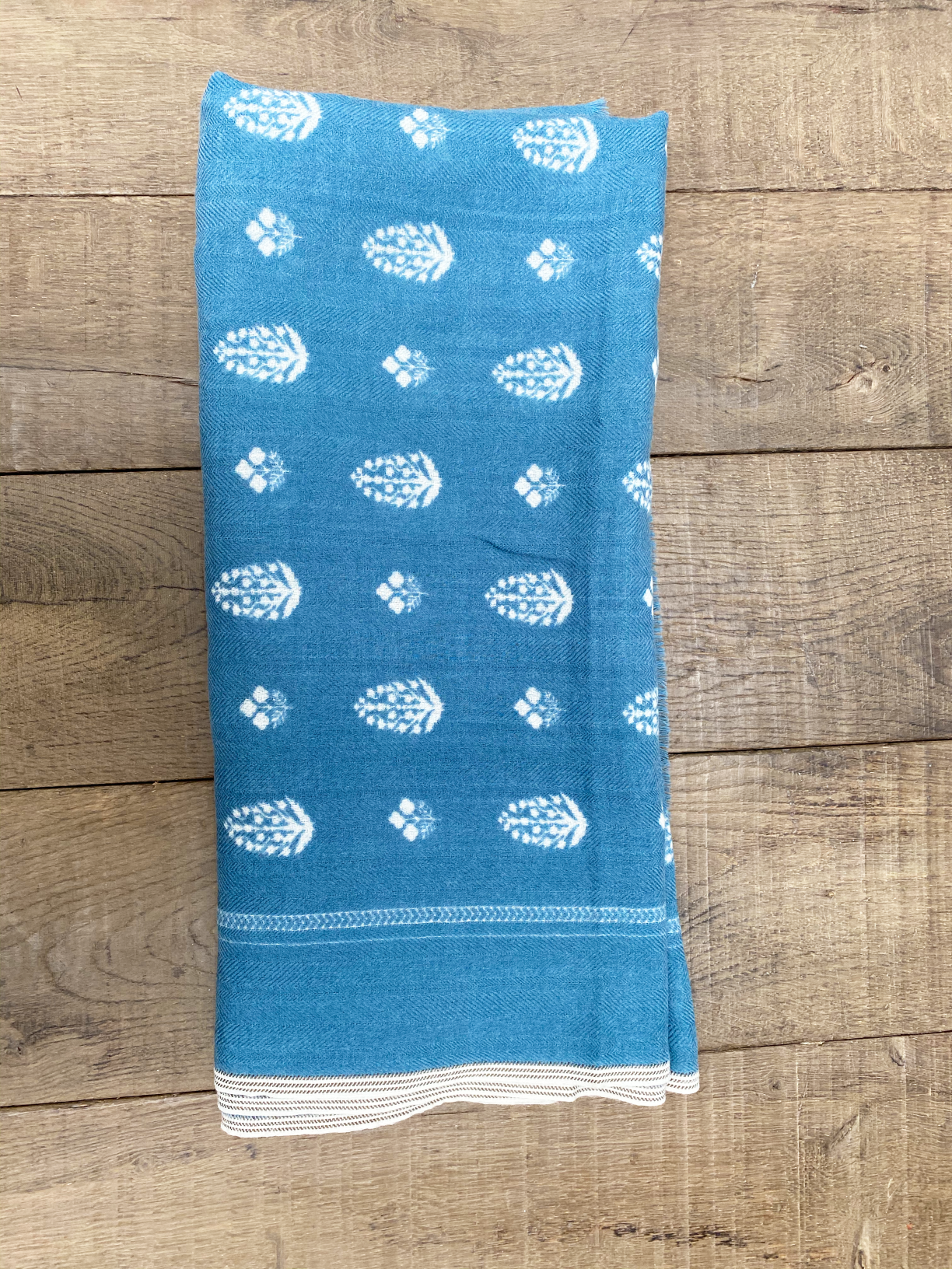 MOISMONT Stamp Print Scarf in Dutch Blue