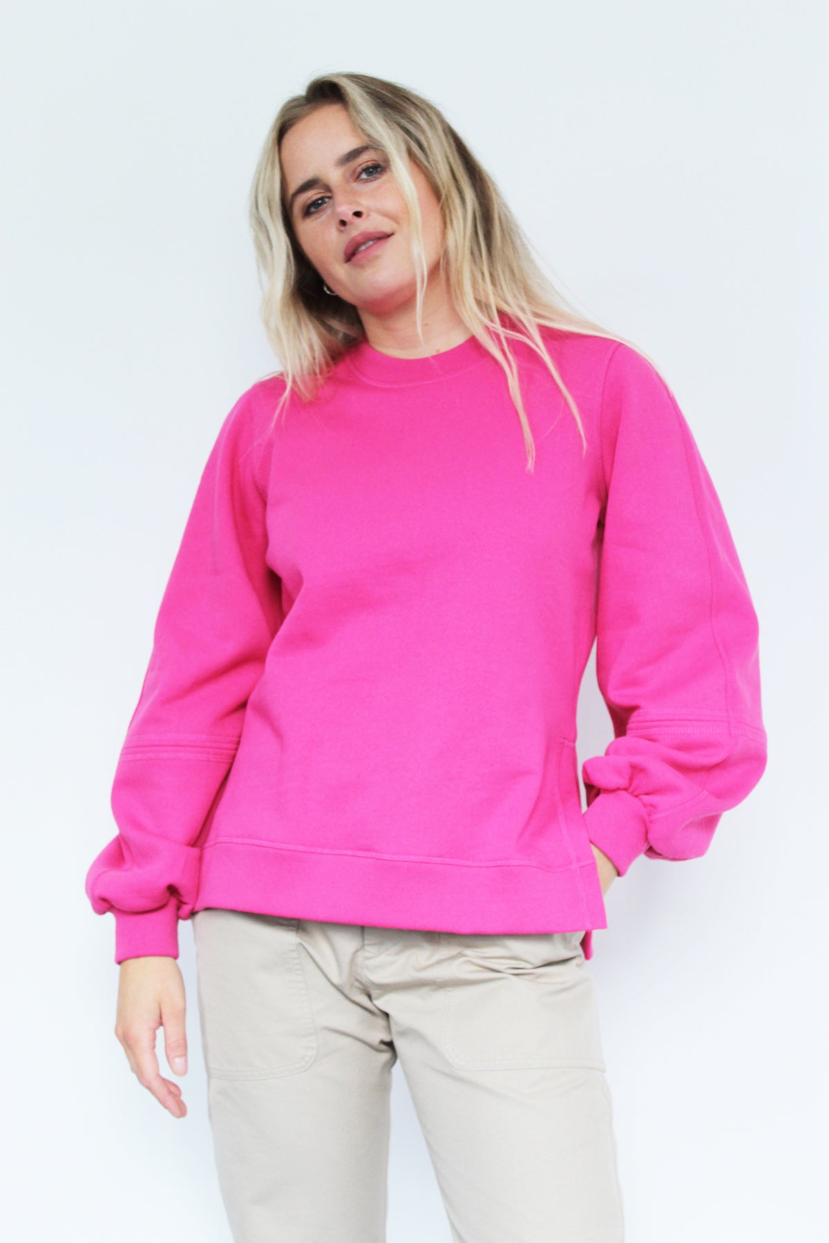 GANNI T2909 Software Isoli Sweat in Shocking Pink