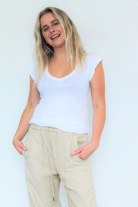 You added <b><u>IM Zankou Linen Tee in White</u></b> to your cart.