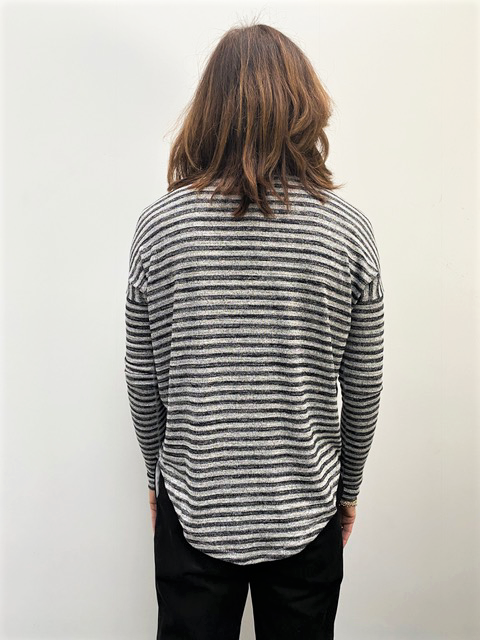 R&B The Knit Striped in Heather Grey