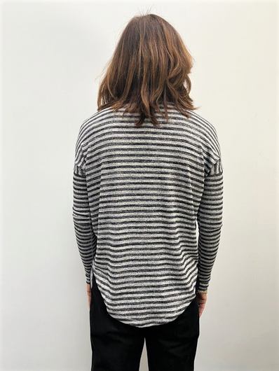 R&B The Knit Striped in Heather Grey