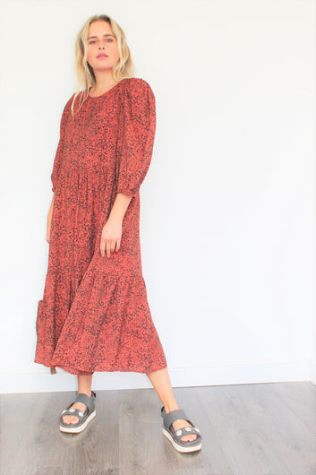 SLF Viole Midi Dress in Chili Oil