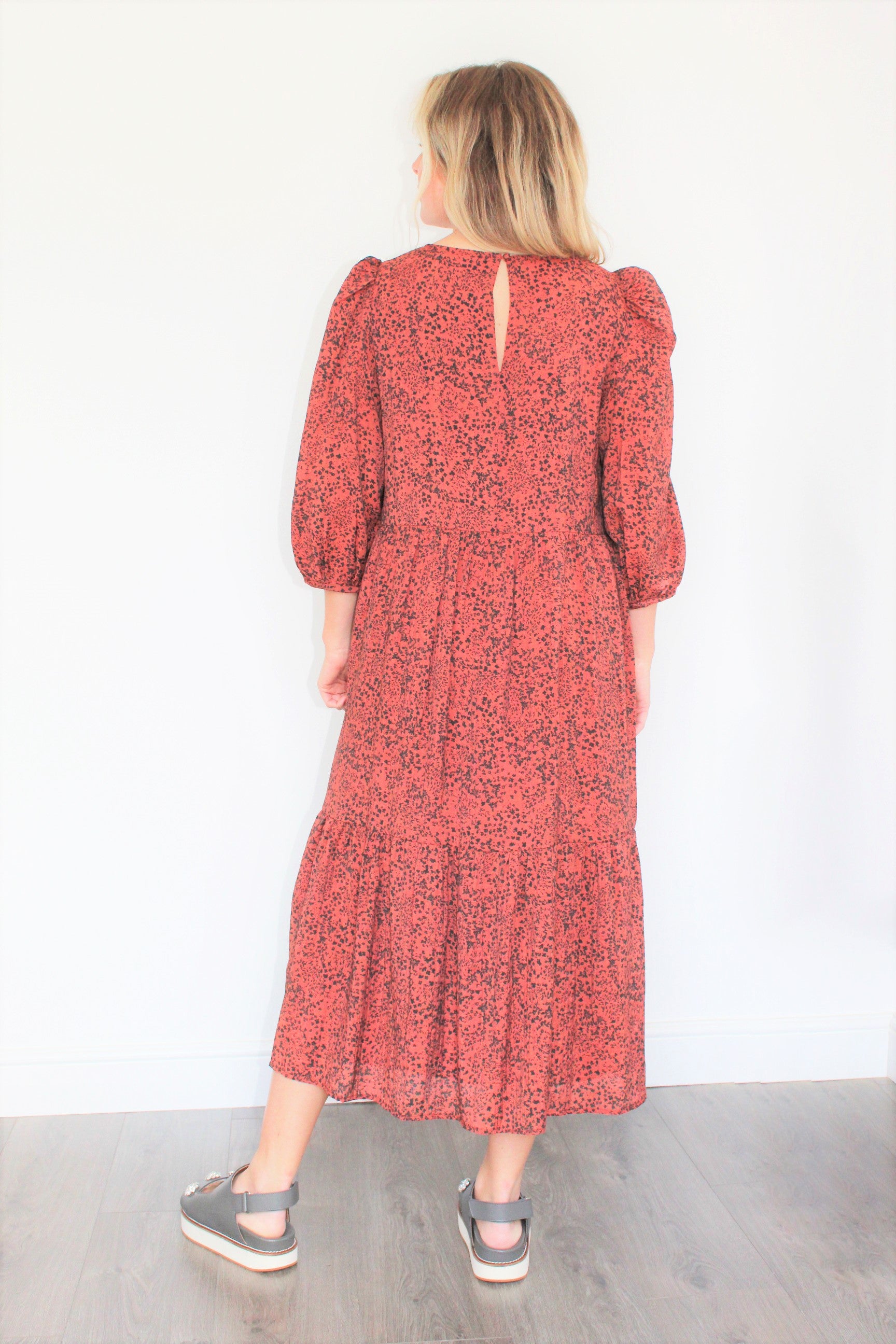 SLF Viole Midi Dress in Chili Oil