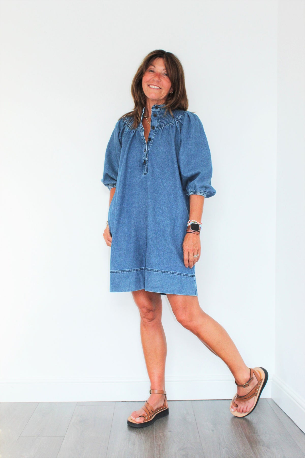 SEC.F Jeanie Dress in Blue Denim