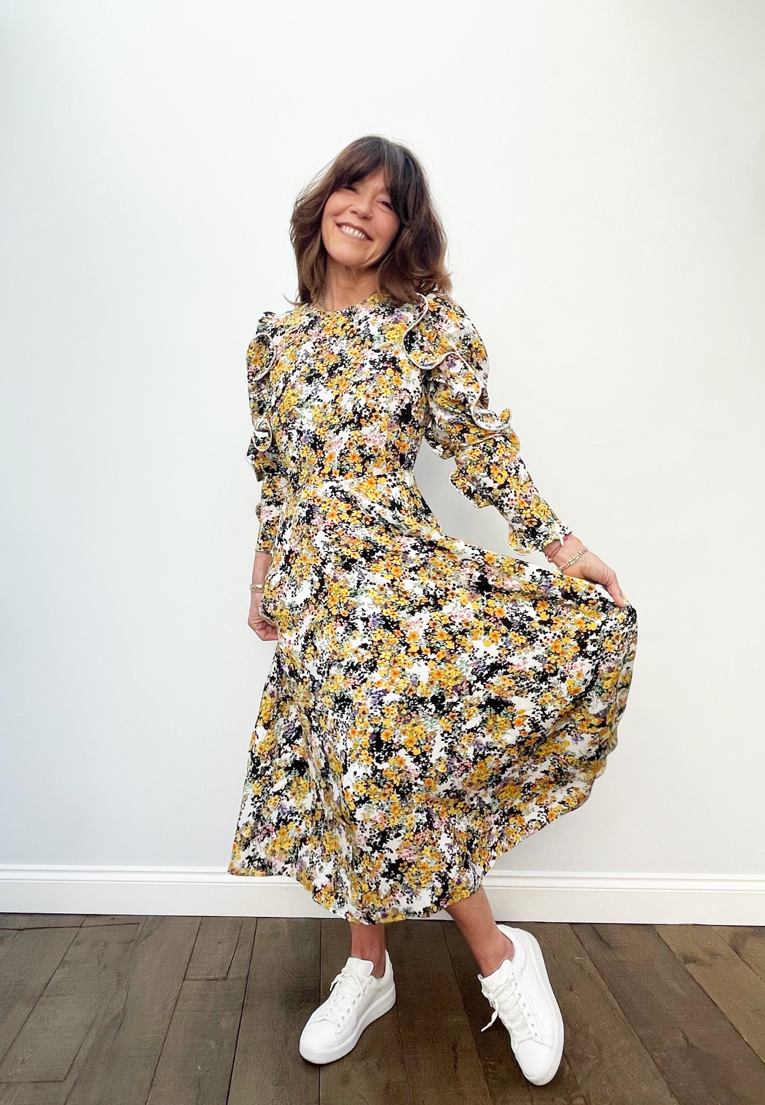 EA Zilby Ruffled Sleeve Dress