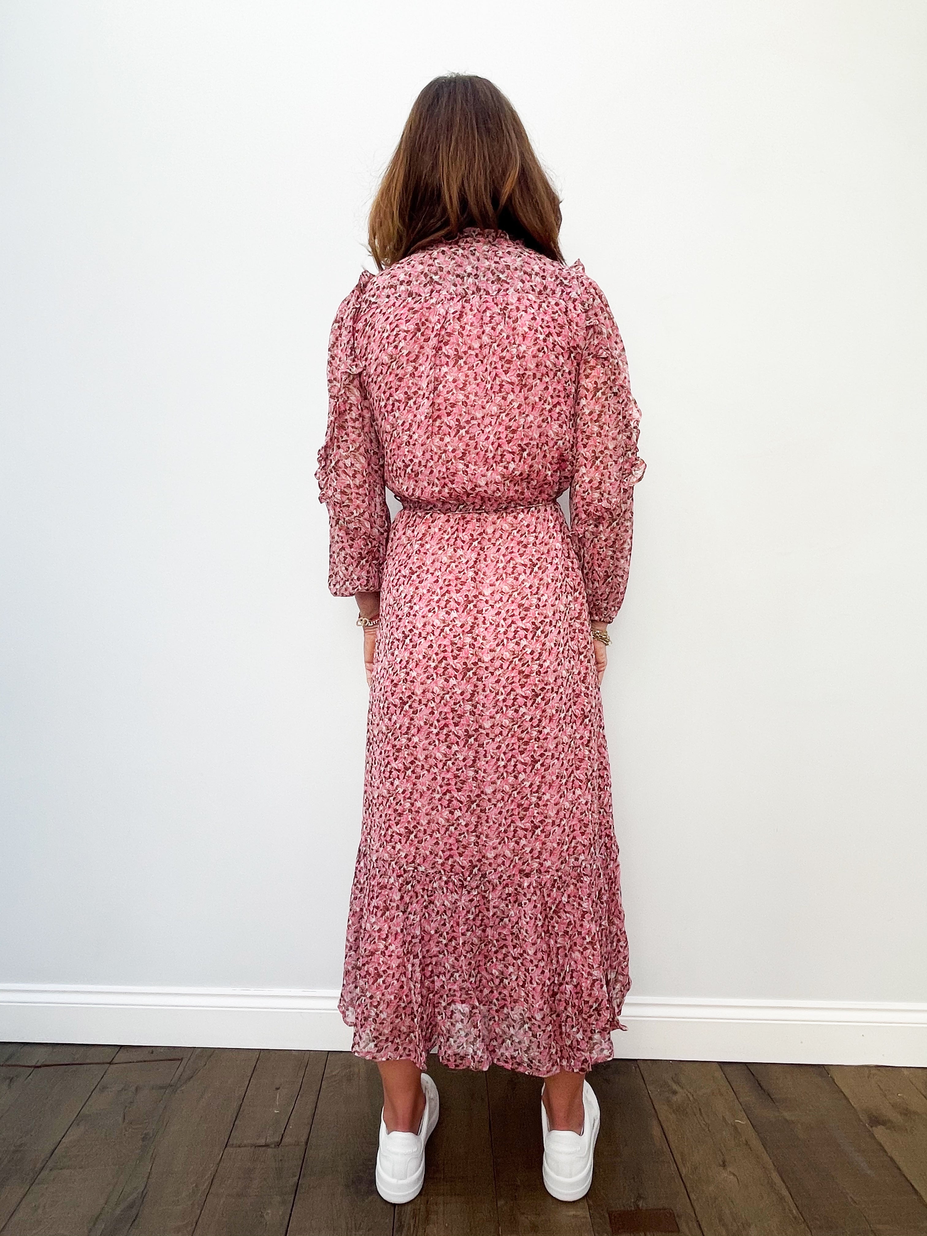 MOLIIN Pearl Long Dress in Aurora Pink