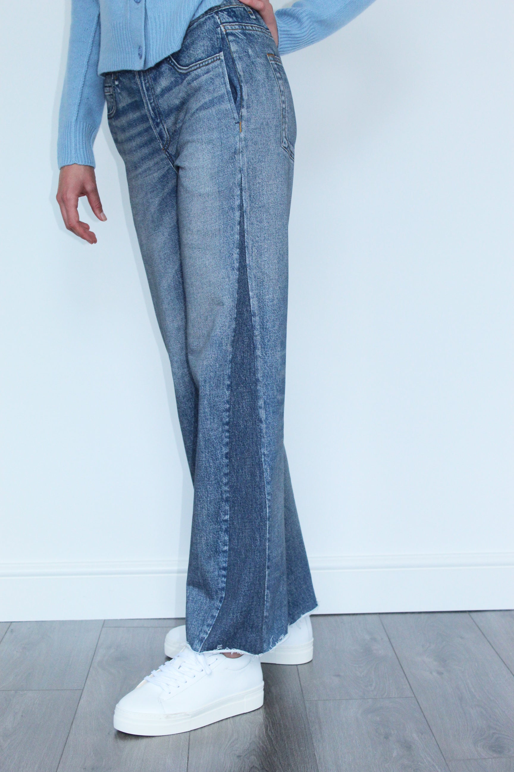 R&B Miramar Wide Leg Trousers in Moonrise