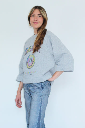 GANNI T2793 Isoli Oversized Sweat in Paloma Melange